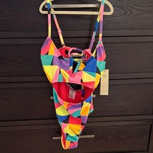 Colorful Geometric Kids Swimsuit